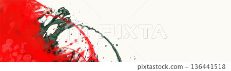 Red Black Abstract Paint Splash Composition vector 136441518