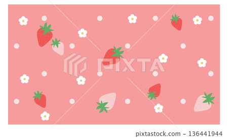 Cute white strawberry wallpaper 136441944