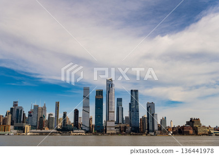 New York City, USA - March 31, 2024: Manhattan skyline cityscape. New York city skyscraper building. NY city architecture skyline. Manhattan metropolitan city. Metropolis cityscape. New York downtown New York City, USA - March 31, 2024: Manhattan skyline cityscape. New York city skyscraper building. NY city architecture skyline. Manhattan metropolitan city. Metropolis cityscape. New York downtown 136441978