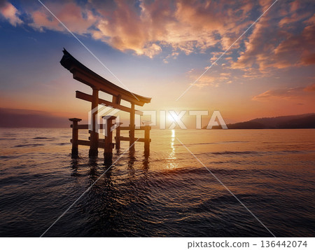 Japanese Torii Gate - Itsukushima Shrine on Miyajima Island, Japan 136442074