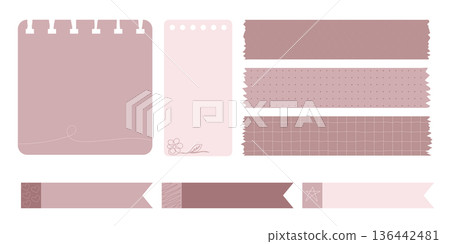 Collection of Cute Blank paper notes for to-do list, Daily and Weekly Planner. Scrapbook Stickers, different pieces of washi tape and bookmarks for scheduler or organizer Collection of Cute Blank paper notes for to-do list, Daily and Weekly Planner. Scrapbook Stickers, different pieces of washi tape and bookmarks for scheduler or organizer 136442481