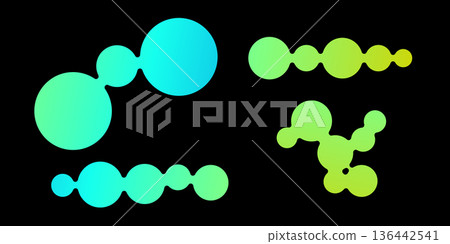 Meta balls collection. Connected morph dots. Liquid blobs fluid set. Rounded design elements for logo, icon, tag, emblem, poster. Meta balls collection. Connected morph dots. Liquid blobs fluid set. Rounded design elements for logo, icon, tag, emblem, poster. 136442541