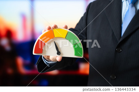 The businessman shows his performance indicators as insufficiently effective. Incomes have fallen to unacceptable levels. Financial review signals crisis response The businessman shows his performance indicators as insufficiently effective. Incomes have fallen to unacceptable levels. Financial review signals crisis response 136443334