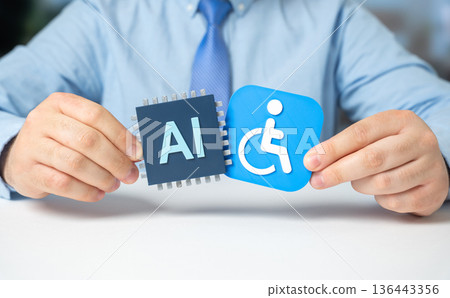 Implementing AI to help people with disabilities. Devices and technology making life easier. Smart systems, robotic prosthetics, and artificial organs Implementing AI to help people with disabilities. Devices and technology making life easier. Smart systems, robotic prosthetics, and artificial organs 136443356