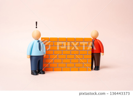 The business opponent isn't fighting fairly. The rival avoids direct conflict and hides behind a wall. Unfair competition pushes firms to defend strategy, reputation and market share. 136443373