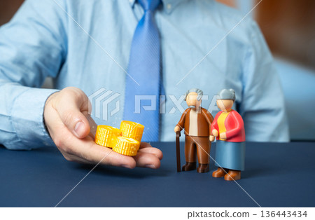 An official provides financial assistance or compensation to the elderly. A pension supplement, social support for the elderly. Welfare programs improve dignity and stability. An official provides financial assistance or compensation to the elderly. A pension supplement, social support for the elderly. Welfare programs improve dignity and stability. 136443434