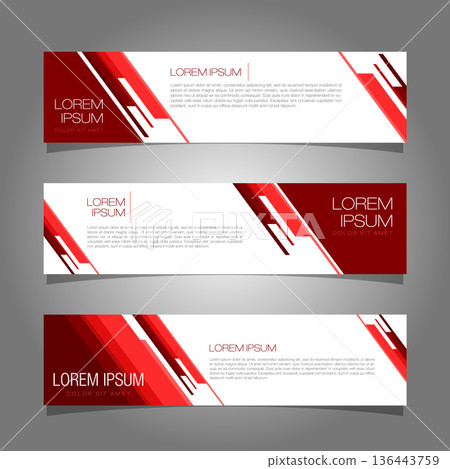 Modern banner template design. Red geometric banner illustration design vector EPS 10. Modern banner template design. Red geometric banner illustration design vector EPS 10. 136443759