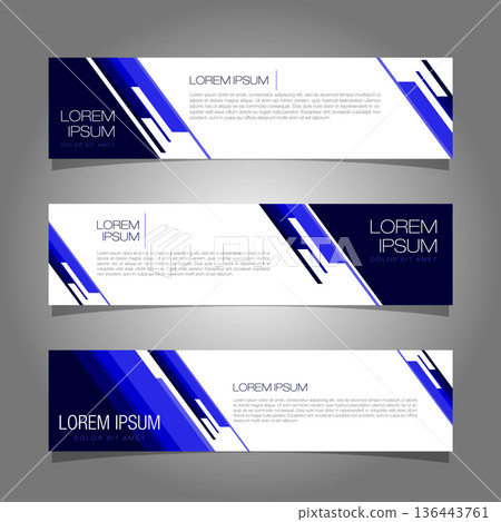 Modern banner template design. Blue geometric banner illustration design vector EPS 10. 136443761