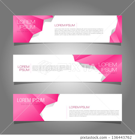 Modern banner template design. Pink geometric banner illustration design vector EPS 10. Modern banner template design. Pink geometric banner illustration design vector EPS 10. 136443762