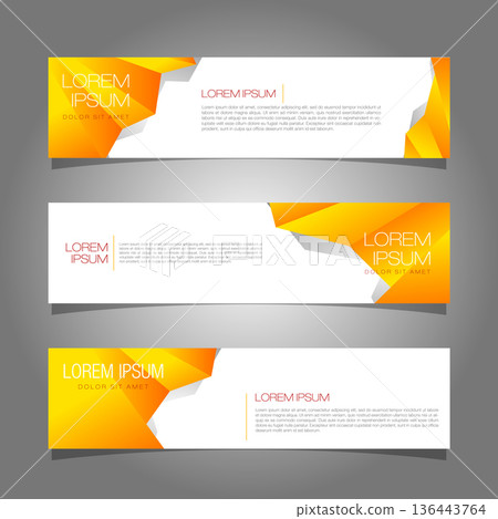 Modern banner template design. Yellow geometric banner illustration design vector EPS 10. 136443764