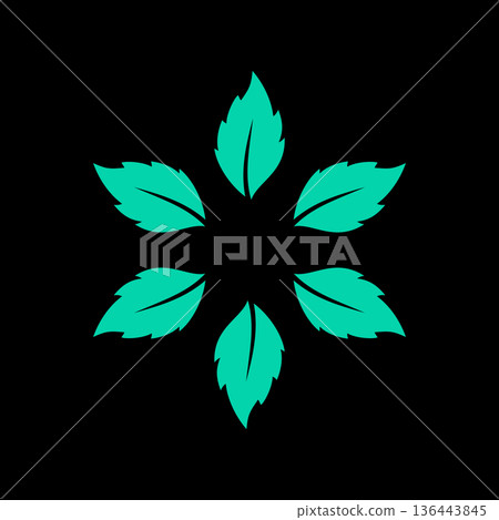 Mint Leaf Icon Vector Logo Template Mint Leaf Icon Vector Logo Template 136443845