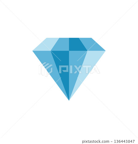 Blue Diamond Stone Geometric Icon Vector Logo Template 136443847