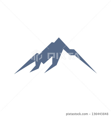 Mountain Line Icon Vector Logo Template 136443848
