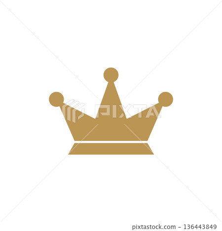 Gold Crown Icon Vector Logo Template 136443849