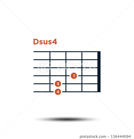Dsus4, Basic Guitar Chord Chart Icon Vector Template Dsus4, Basic Guitar Chord Chart Icon Vector Template 136444094