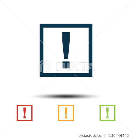 Exclamation Mark Sign Colorful Set Icon Vector Logo Template Exclamation Mark Sign Colorful Set Icon Vector Logo Template 136444443