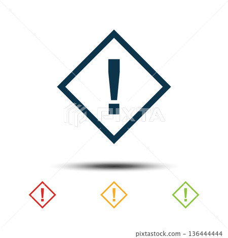 Exclamation Mark Sign Colorful Set Icon Vector Logo Template Exclamation Mark Sign Colorful Set Icon Vector Logo Template 136444444