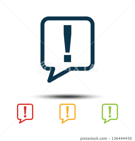 Exclamation Mark Sign Colorful Set Icon Vector Logo Template 136444450