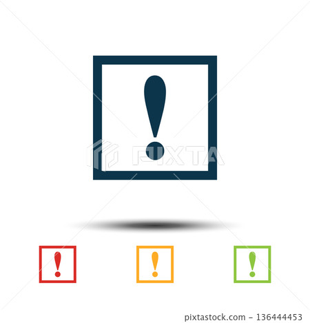 Exclamation Mark Sign Colorful Set Icon Vector Logo Template Exclamation Mark Sign Colorful Set Icon Vector Logo Template 136444453