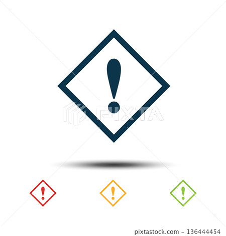 Exclamation Mark Sign Colorful Set Icon Vector Logo Template Exclamation Mark Sign Colorful Set Icon Vector Logo Template 136444454