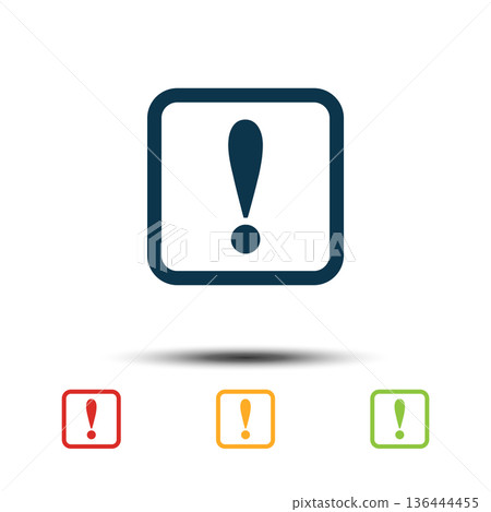 Exclamation Mark Sign Colorful Set Icon Vector Logo Template 136444455