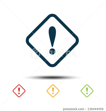 Exclamation Mark Sign Colorful Set Icon Vector Logo Template Exclamation Mark Sign Colorful Set Icon Vector Logo Template 136444456
