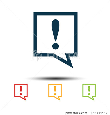 Exclamation Mark Sign Colorful Set Icon Vector Logo Template Exclamation Mark Sign Colorful Set Icon Vector Logo Template 136444457
