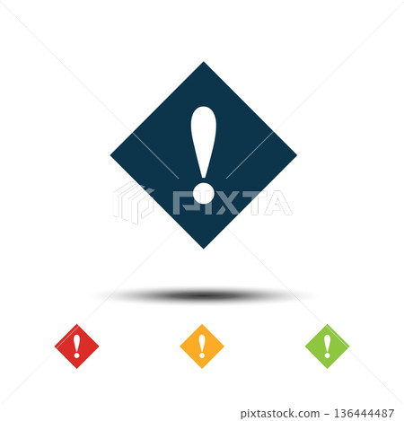 Exclamation Mark Sign Colorful Set Icon Vector Logo Template Exclamation Mark Sign Colorful Set Icon Vector Logo Template 136444487