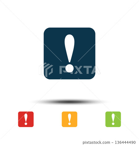 Exclamation Mark Sign Colorful Set Icon Vector Logo Template Exclamation Mark Sign Colorful Set Icon Vector Logo Template 136444490