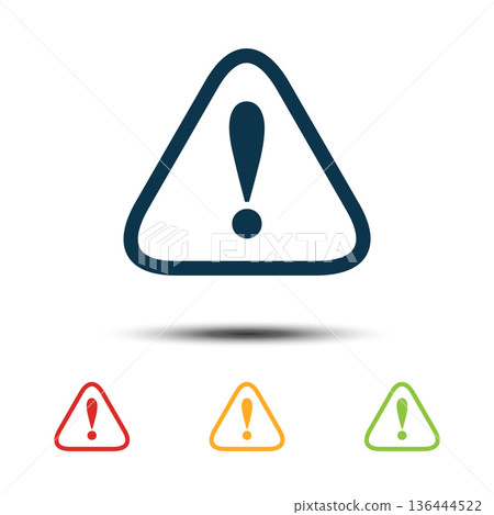 Exclamation Mark Sign Colorful Set Icon Vector Logo Template 136444522