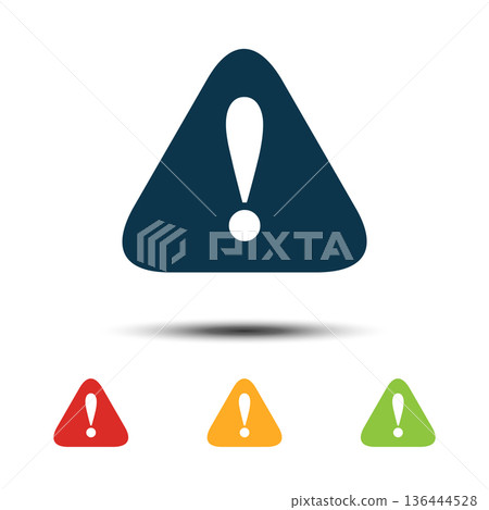 Exclamation Mark Sign Colorful Set Icon Vector Logo Template 136444528
