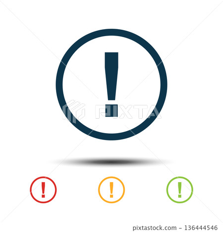 Exclamation Mark Sign Colorful Set Icon Vector Logo Template 136444546