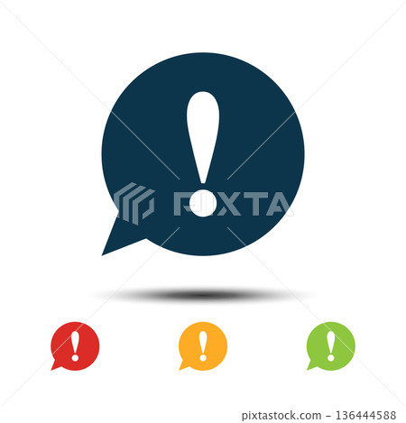 Exclamation Mark Sign Colorful Set Icon Vector Logo Template 136444588