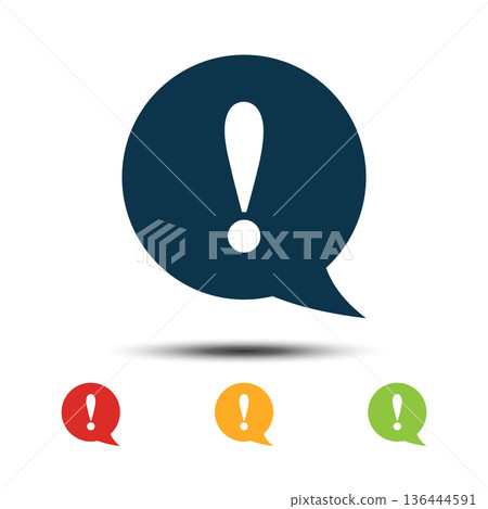 Exclamation Mark Sign Colorful Set Icon Vector Logo Template Exclamation Mark Sign Colorful Set Icon Vector Logo Template 136444591