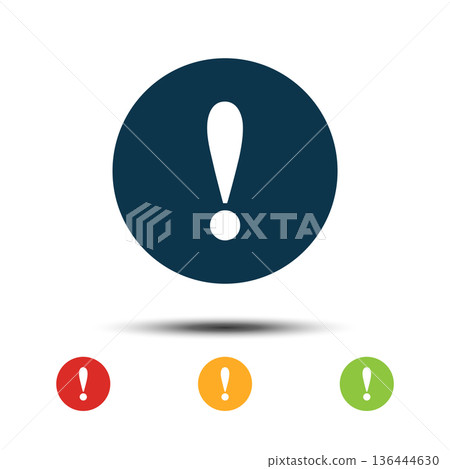 Exclamation Mark Sign Colorful Set Icon Vector Logo Template Exclamation Mark Sign Colorful Set Icon Vector Logo Template 136444630