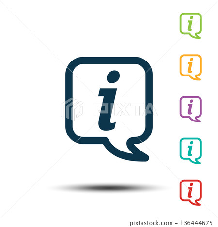 Set Information Square Icon Vector Logo Template 136444675