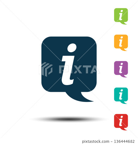 Set Information Square Icon Vector Logo Template Set Information Square Icon Vector Logo Template 136444682