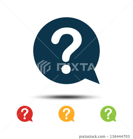 Set Question Mark Icon Vector Template. Colorful Help Desk Icon Logo. Set Question Mark Icon Vector Template. Colorful Help Desk Icon Logo. 136444703