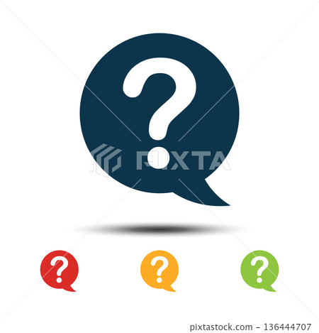 Set Question Mark Icon Vector Template. Colorful Help Desk Icon Logo. 136444707