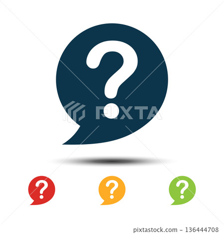 Set Question Mark Icon Vector Template. Colorful Help Desk Icon Logo. Set Question Mark Icon Vector Template. Colorful Help Desk Icon Logo. 136444708