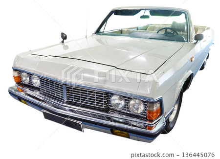 Chaika soviet cabriolet car isolated white Chaika soviet cabriolet car isolated white 136445076