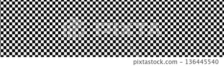 Seamless Checkerboard Pattern Background, Black White Checker Texture Race Pennant, Racing Flag, Chess Branding, Check Floor. Square Geometric Texture, Repeatable Tile Backdrop. Vector Illustration 136445540