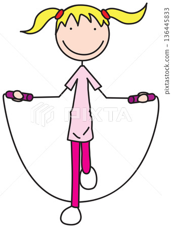 Happy kid exercises 136445833