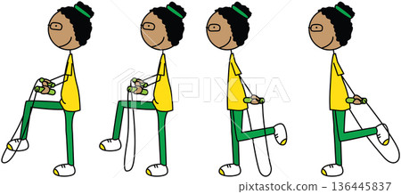 Girl skipping rope phases vector Girl skipping rope phases vector 136445837