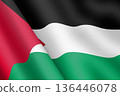 Palestine waving flag 3d illustration 136446078