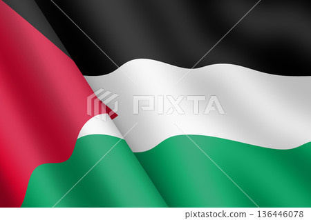 Palestine waving flag 3d illustration Palestine waving flag 3d illustration 136446078