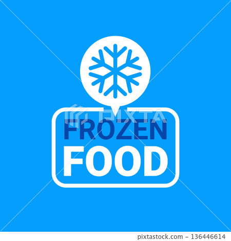 Keep frozen vector logo illustration. Frozen product label badge pictogram. Winter frozen food 136446614