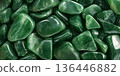 Emerald green jade stone background with smooth polished texture, luxury mineral. 136446882