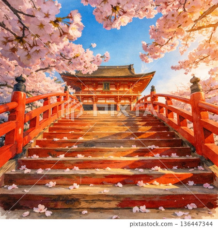 鎌倉古都巡禮 05 鎌倉站地區水彩畫 136447344