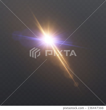 Bright optical flare effect with starburst light Bright optical flare effect with starburst light 136447388